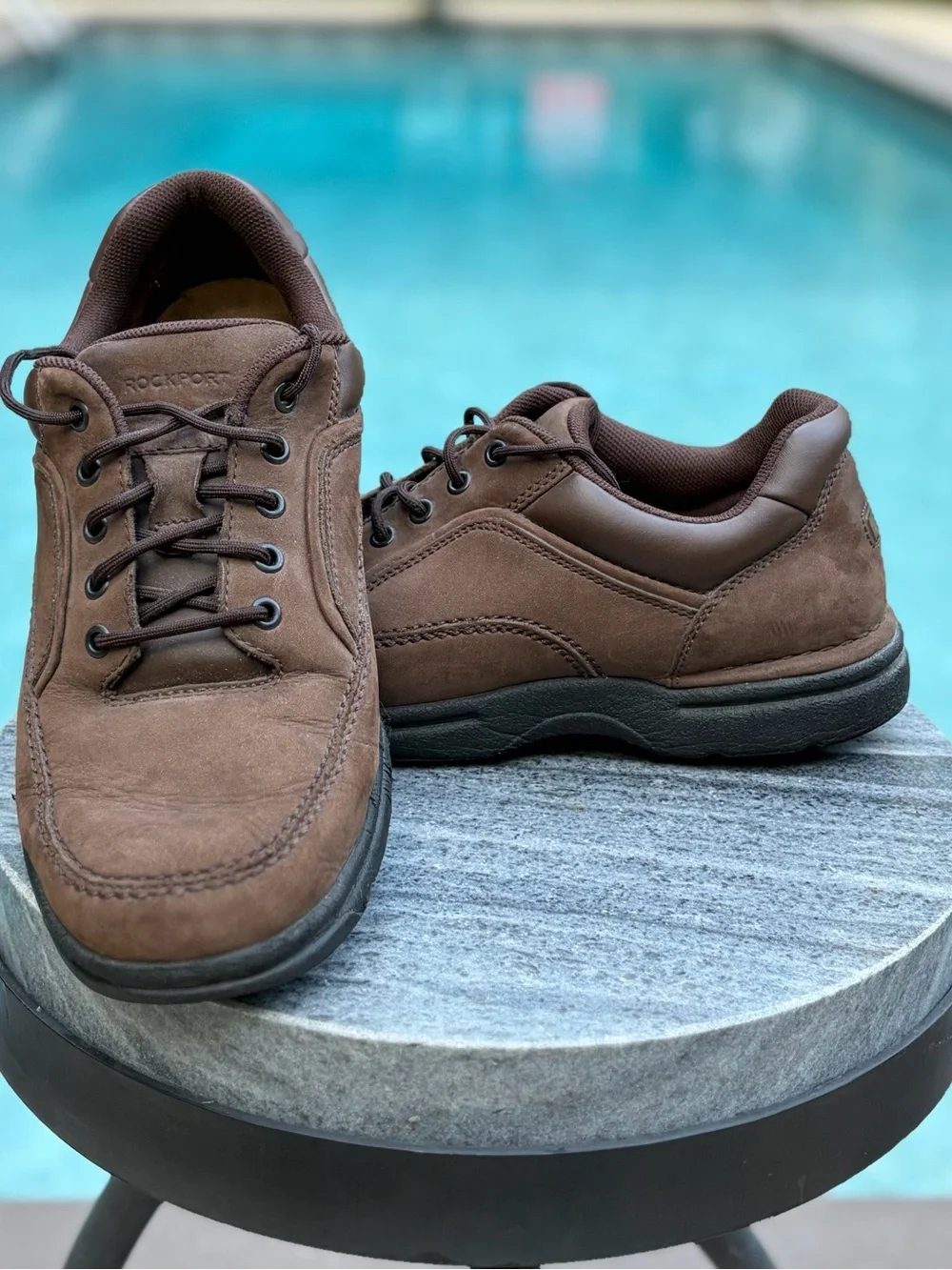 Rockport Men’s Brown Suede Lace-Up Comfort Sneakers